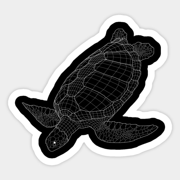 The Green Sea Turtle (White Edition) Sticker by Coster-Graphics